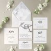Brushed monogram wedding invitation suite