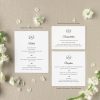 Monogram wedding invitation enclosure cards