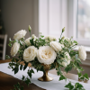 White wedding floral centerpiece